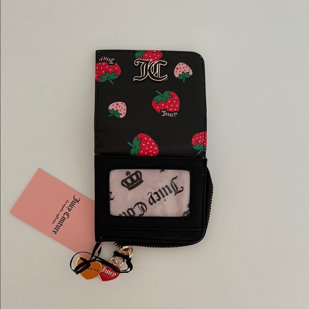 Juicy Couture Sweet Black Wallet with Strawberry 🍓 Print - Picture 4 of 11